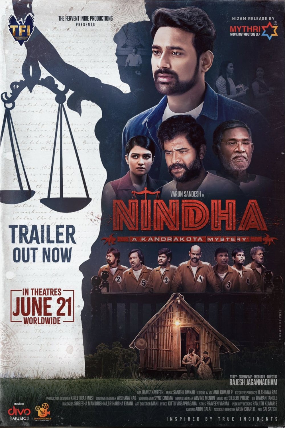 Telugu poster of the movie Nindha