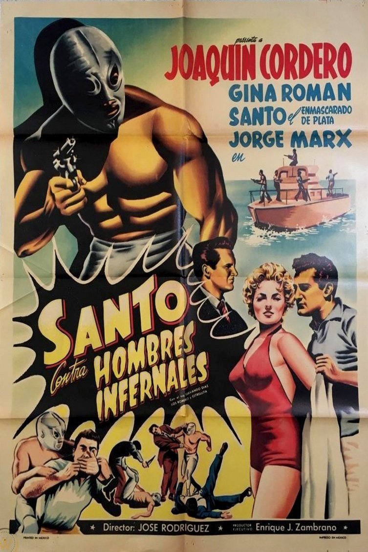 Spanish poster of the movie Santo vs. Infernal Men